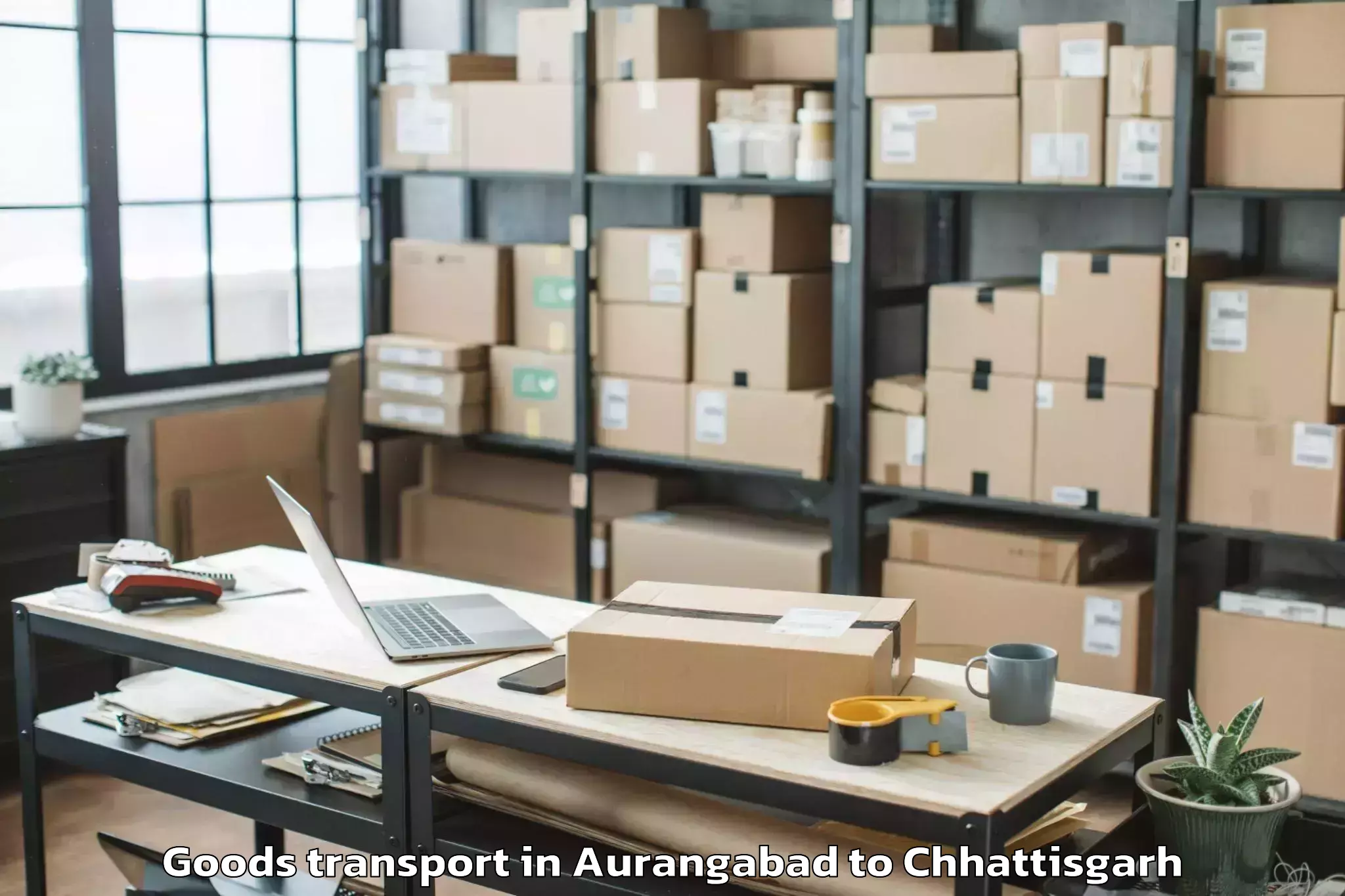 Leading Aurangabad to Malkharoda Goods Transport Provider